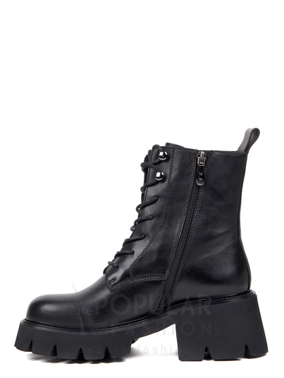 Купить чёрные женские ботинки popular fashion из натуральной кожи (арт.27102541101) в интернет-магазине \