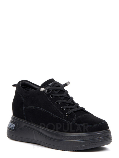 Купить чёрные женские кроссовки cvmartanni из натуральной замши (арт.  01303826201) в интернет-магазине Popular Fashion